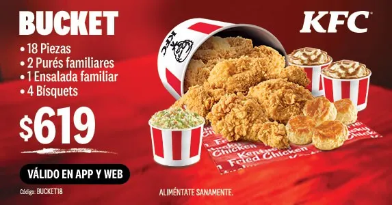 Fotografía oficial de KFC de referencia; consulta el contenido del cupón.