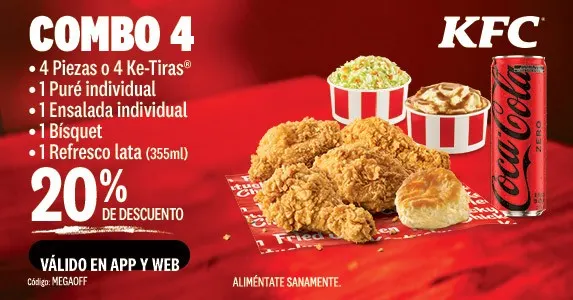 Fotografía oficial de KFC de referencia; consulta el contenido del cupón.