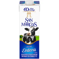 Leche Entera UHT San Marcos 1 Lt